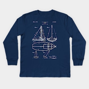 Patent Print Sailboat 1947 Kids Long Sleeve T-Shirt